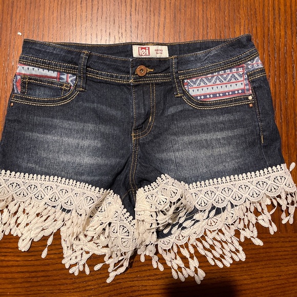 Other - Denim shorts with lace